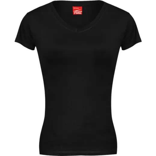 FWRD Ladies Fitted V-Neck T-Shirt Black Front